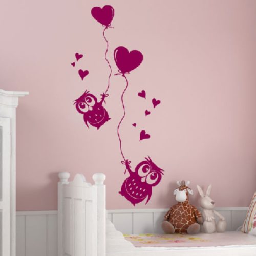 Lufis baglyok gyerekszoba falmatrica