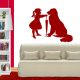 Kislány kutyával gyerekszoba falmatrica