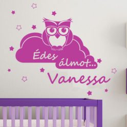 Bagoly felhőn gyerekszoba falmatrica