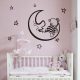 Maci holdon gyerekszoba falmatrica