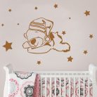 Maci csillagokkal gyerekszoba falmatrica