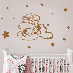 Maci csillagokkal gyerekszoba falmatrica