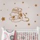 Maci csillagokkal gyerekszoba falmatrica