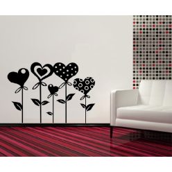 Virág szíves falmatrica