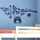 Bagoly faágon hintázik gyerekszoba falmatrica