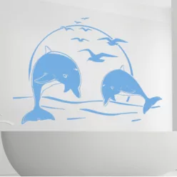 Delfinek naplementével, delfin falmatrica