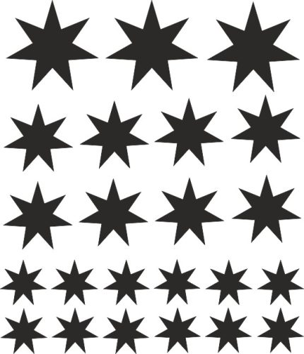 Csillag garnitúra 7-ágú 23 db-os gyerekszoba falmatrica