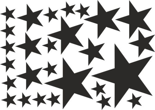 Csillag garnitúra 5 ágú 28 db-os gyerekszoba falmatrica