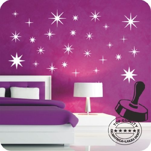 Csillag garnitúra 28 db-os gyerekszoba falmatrica