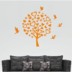 Szíves fa falmatrica