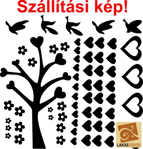 Szíves fa falmatrica