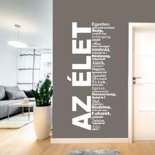 Az élet… inspiráló idézet falmatrica – motivációs otthoni dekoráció