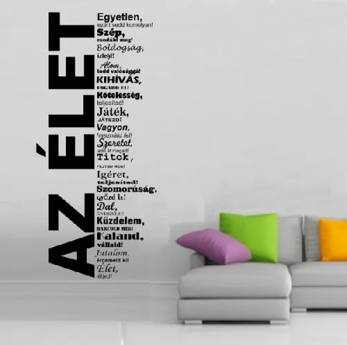 Az élet… inspiráló idézet falmatrica – motivációs otthoni dekoráció