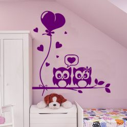 Fán ülő szerelmes baglyok 2 gyerekszoba falmatrica