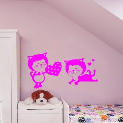 Szerelmes Cicák gyerekszoba falmatrica
