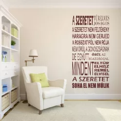   A szeretet türelmes – Szívhez szóló idézet falmatrica otthonra