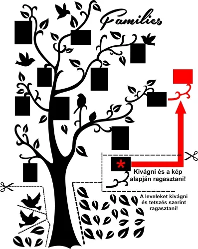 Családfa fényképes falmatrica
