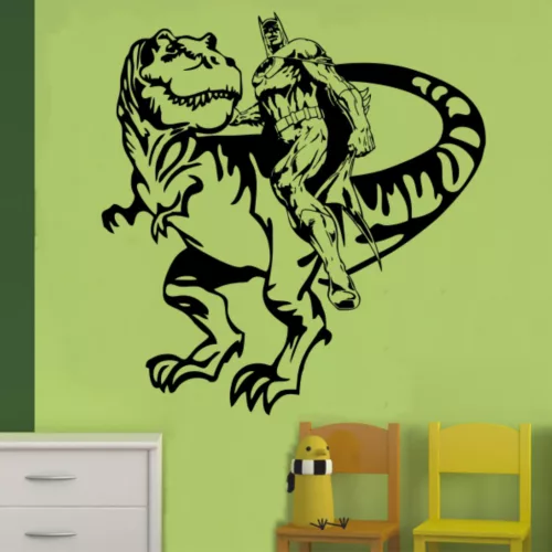 Batman T-Rexxel gyerekszoba falmatrica