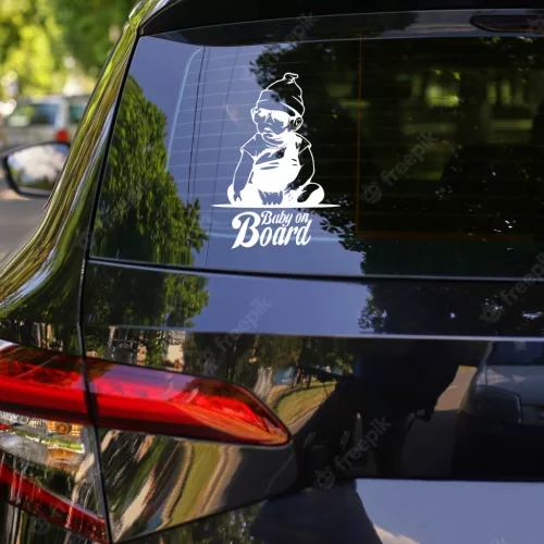 Baby on Board autósmatrica – vagány napszemüveges baba dizájn