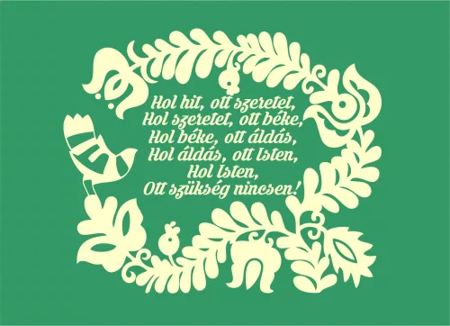 Háziáldás falmatrica – Magyaros motívummal, otthonod dísze (2. változat)
