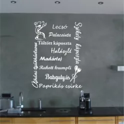 Ételnevek falmatrica – Magyar kedvencek a konyha falán