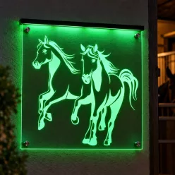   Lovas LED tábla 49x49 cm – különleges világító dekoráció istállóra, bejáratra vagy falra