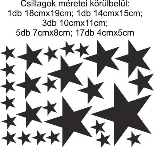 Csillagok "Sötétben világít" falmatrica
