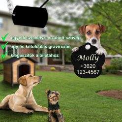   Tappancs alakú biléta, kutyabiléta (Név és telefonszám)