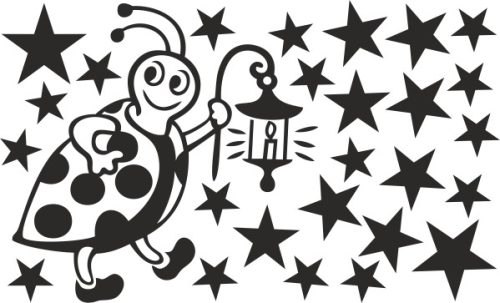 Katicabogárka gyerekszoba falmatrica