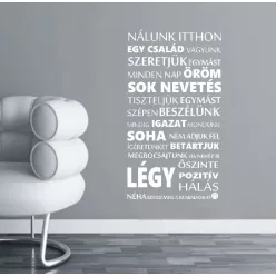 Nálunk itthon egy család vagyunk...Idézet falmatrica