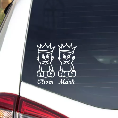 Dupla Korona – Egyedi Feliratos Királykás Ikerfiú Autómatrica