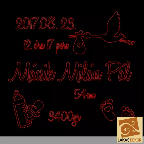 Babás egyedi LED tábla