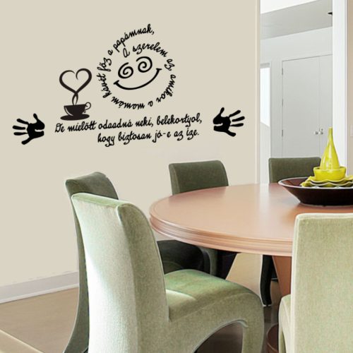 A szerelem az amikor... – Romantikus idézet falmatrica otthonra