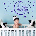 Maci holdon 3 gyerekszoba falmatrica