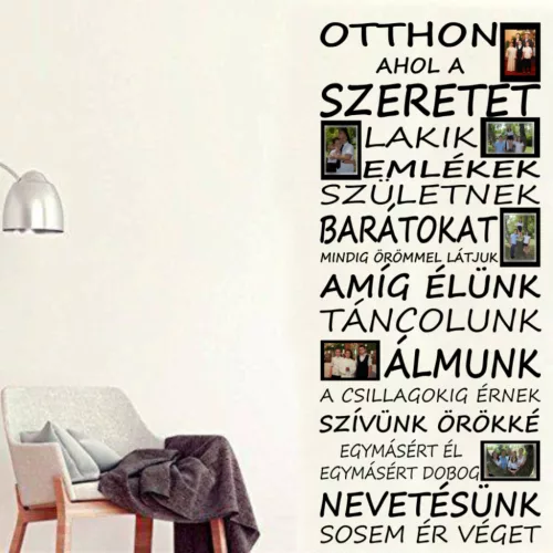 Otthon ahol a szeretet  Idézet falmatrica (1. változat)