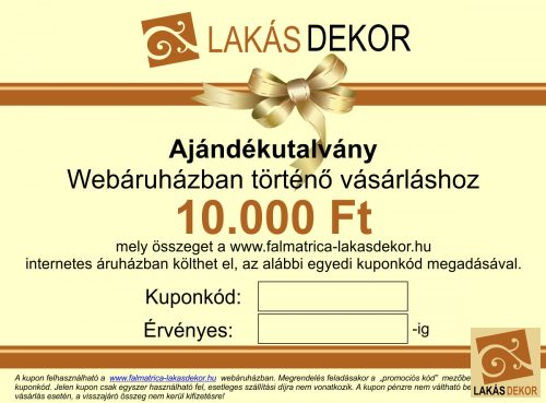 Ajándékutalvány 10.000 Ft