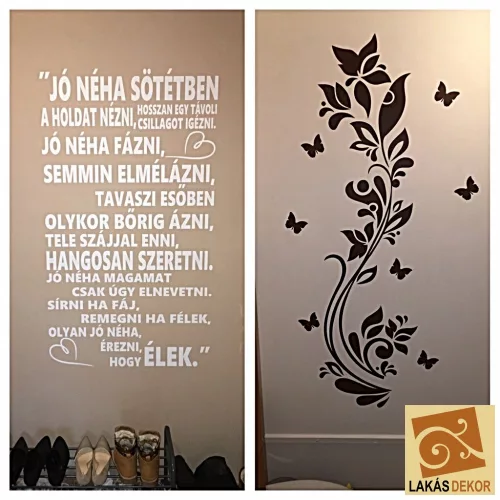 Jó néha sötétben...Idézet falmatrica