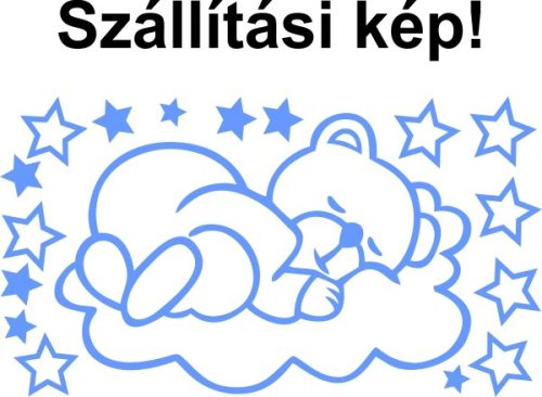 Maci holdon 2 gyerekszoba falmatrica