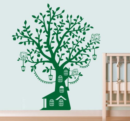 Bagolyfa ház falmatrica