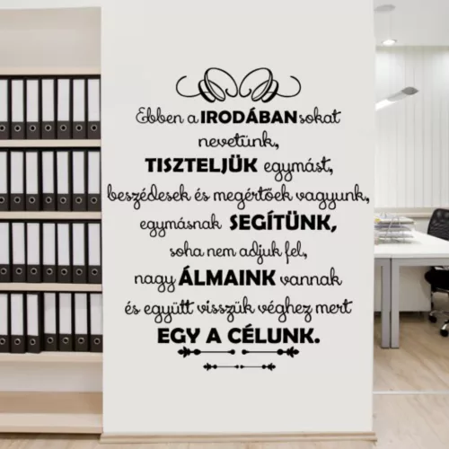 Ebben az irodában – inspiráló idézetes falmatrica (2. változat)