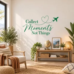   Collect Moments Not Things idézetes falmatrica – utazás ihlette dekoráció otthonra