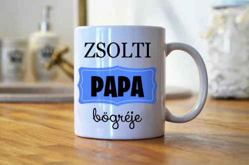 Papa bögréje saját névvel
