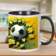 Egyedi focis bögre 3D hatású mintával és névvel-Ajándék futballrajongóknak