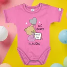 Baba body „Első névnapom” – Macis minta fiús és lányos színekben