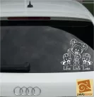 Kislány 2 babykislánnyal autósmatrica