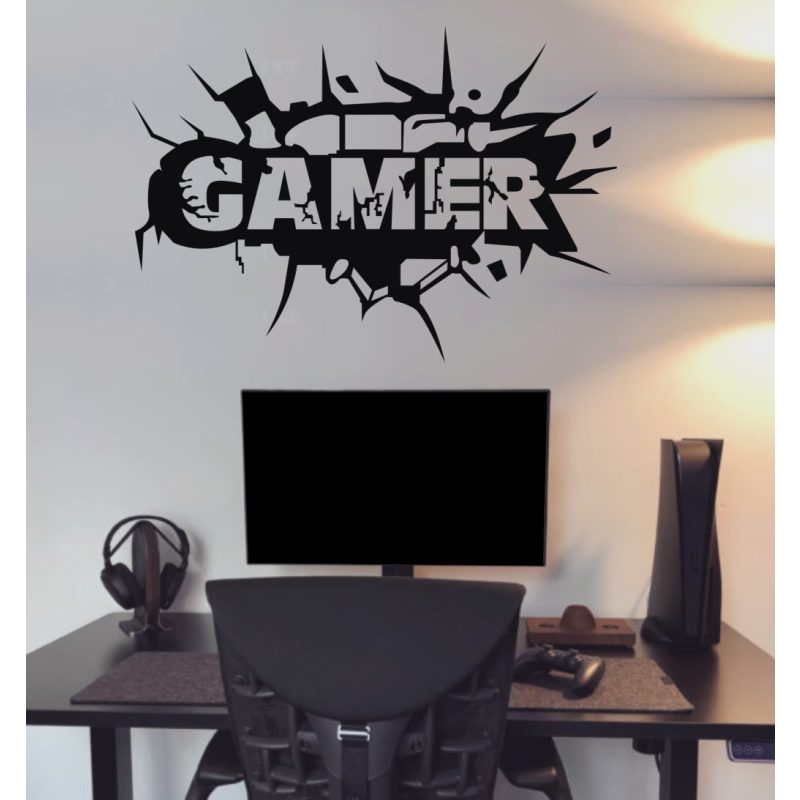 Gamer áttört fal falmatrica