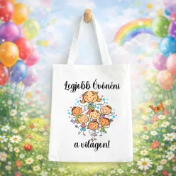   Legjobb Óvónéni vászontáska – kedves ovis ajándék évzáróra, pedagógusnapra