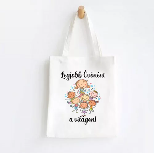 Legjobb Óvónéni vászontáska – kedves ovis ajándék évzáróra, pedagógusnapra
