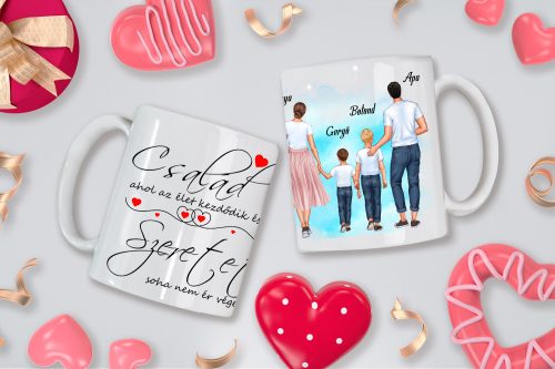 Család ahol az élet kezdődik bögre Kisfiú-Fiú