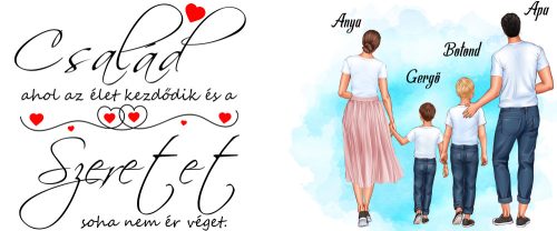 Család ahol az élet kezdődik bögre Kisfiú-Fiú